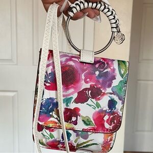 Floral Handbag with Ring Handle